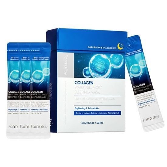 [FarmStay] Увлажняющая ночная маска в саше с коллагеном Collagen Water Full Moist Sleeping Mask, 4ml*20