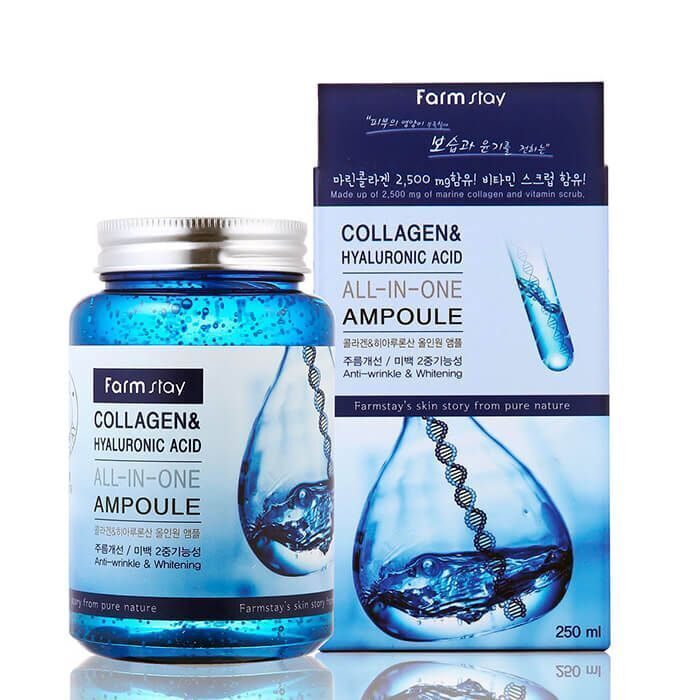 [Farmstay] Многофункциональная сыворотка FarmStay Collagen & Hyaluronic Acid All-in-One Ampoule,250мл
