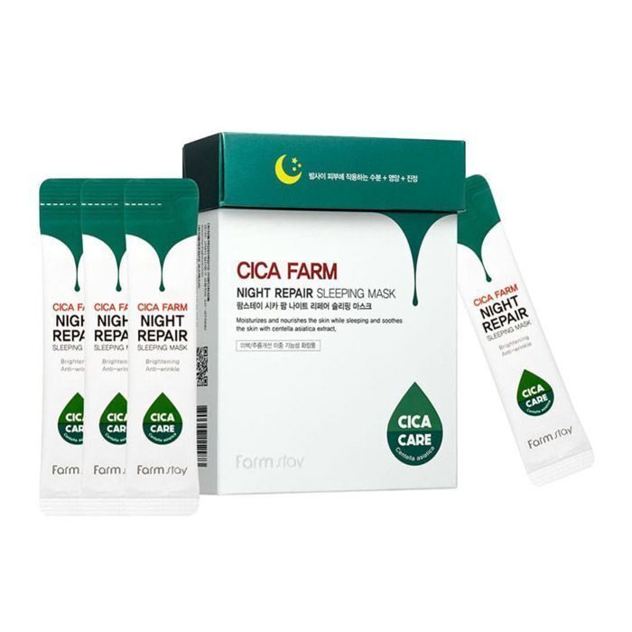 [FarmStay] Ночная маска с экстрактом центеллы Farm Stay Cica Farm Night Repair Sleeping Mask, 20шт*4мл