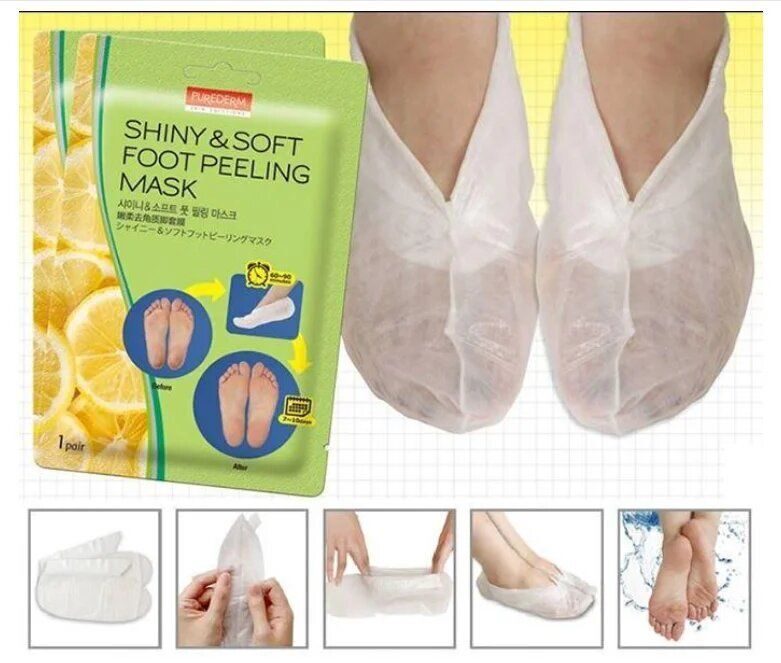 [PUREDERM] Педикюрные носочки Shiny & Soft Foot Peeling Mask